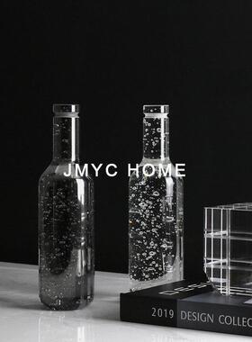 创意轻奢气泡酒瓶摆件样板房酒柜客厅书房玄关电视柜民宿工艺品