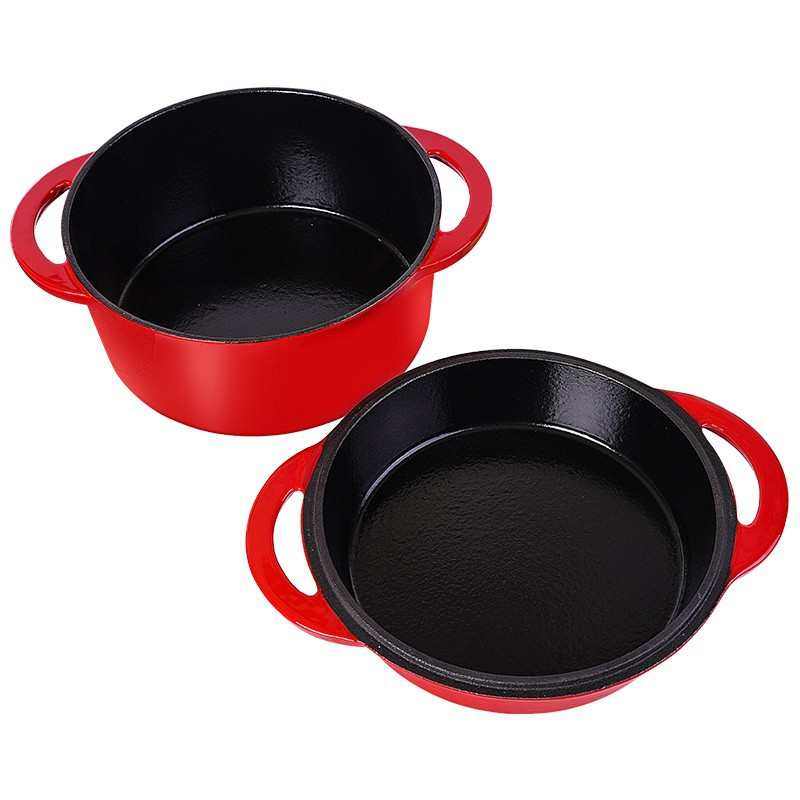 铸铁珐琅炖锅搪瓷锅多用锅两用锅煎锅汤锅煲汤烤欧包锅酒店饭店商,淘宝优惠券,粉丝福利购,淘宝优惠卷