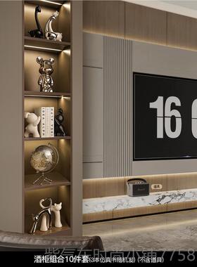高档贝美汉轻奢玄关酒柜房装饰新品件客厅现代高档餐边柜高级感摆