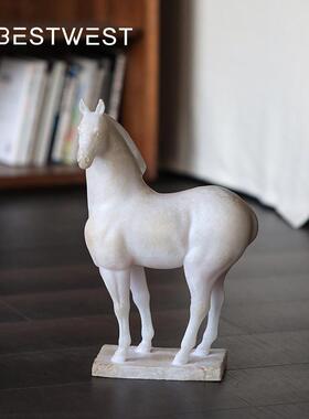 新品式中马摆件玄关招财开客众厅办公BJ-1127室装饰品高级感小乔