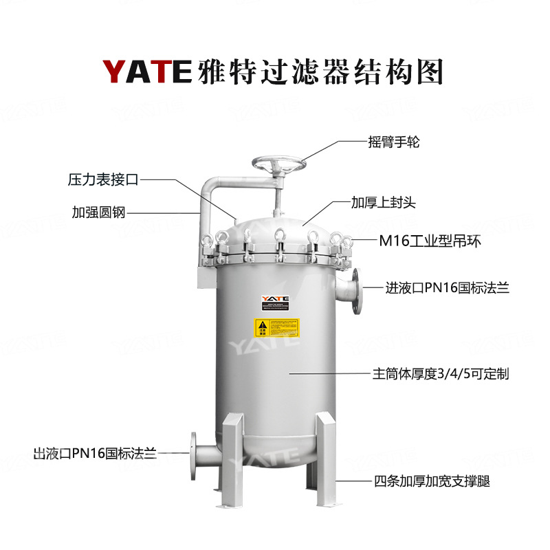 摇臂5袋过滤器工业型电泳漆颗粒过滤设备化工原液涂装多袋过滤机