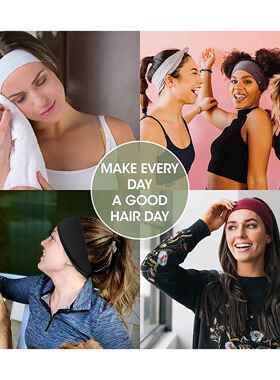 Women Solid Color Elastic Hair Bands Yoga Headband Turban Ma