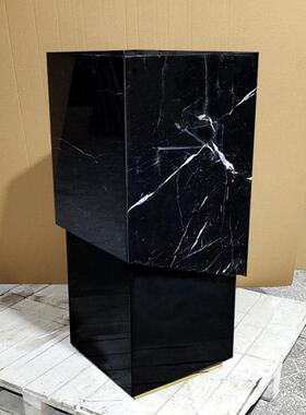 新中式大理石雕塑台摆件底座别墅玄关落地装饰工艺品摆台基座定制