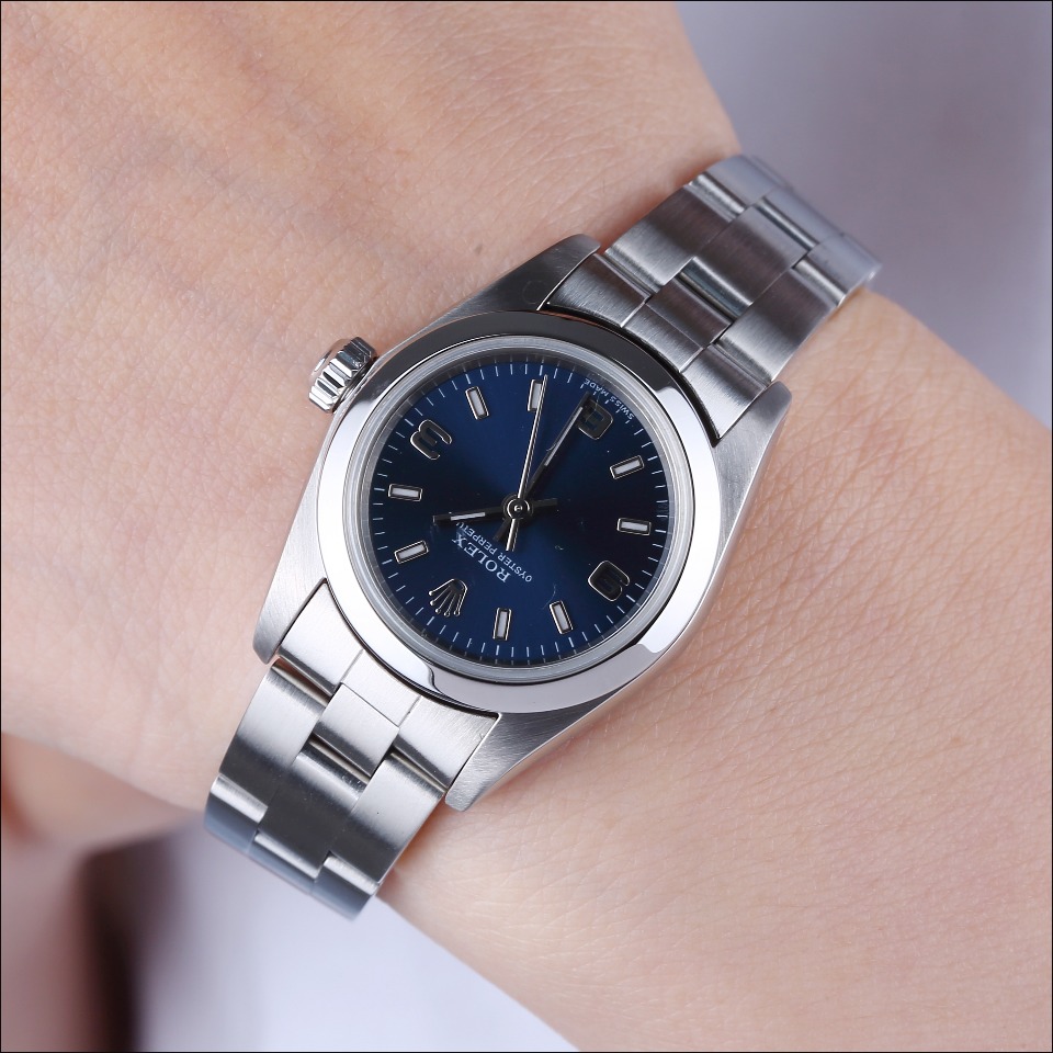 稀有款蓝盘[9.8新]劳力士蚝式恒动76080自动机械女表25mm - 图1