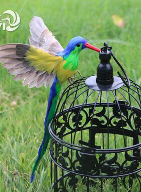 新品彷真羽毛鸟蜂鸟创意家居摆饰黄鹂摄影鸟类道具装饰橱窗模型