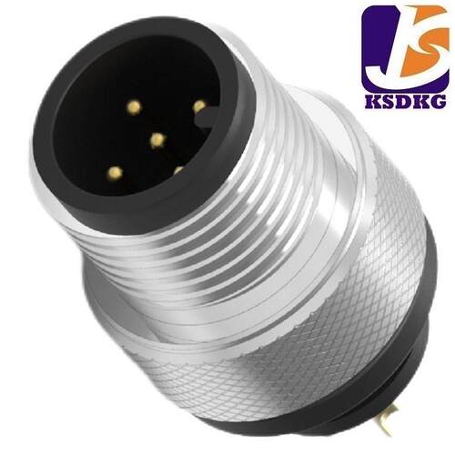 M12航空插头连接器 注塑式4PIN镀金  车载插头插座连接器 - 图3