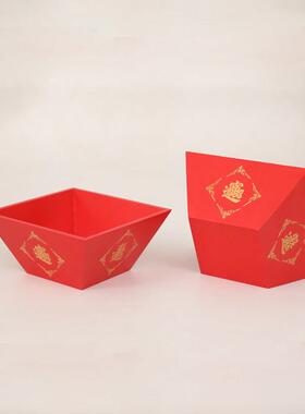 仿古榫卯老式米斗招财四方开业实木升斗结婚用婚庆木升子香炉摆件