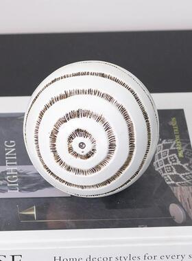 简餐约现黑白树脂创意收代纳果盆样间板客MDI厅桌装饰托盘摆件