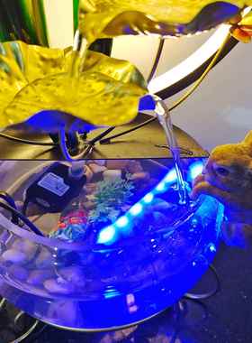 流水生财招财可养鱼冬天干燥加湿器室内乔迁办公室装饰工艺品摆件