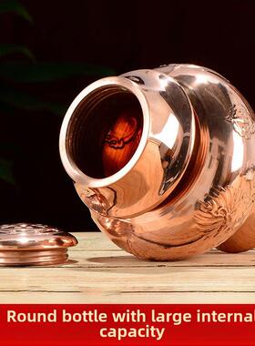 红铜光面雕花八吉祥宝瓶居家桌面装赞摩尼宝财神宝瓶摆件