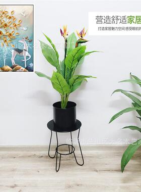 跨境北欧风桌小茶几简约黑色铁花架客厅阳台花几绿萝架落地架