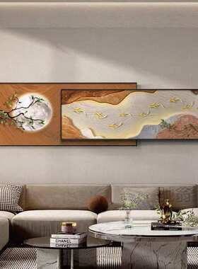 麓r客厅叠加装饰画沙发背景墙面创意壁画高档床头挂画北欧晶瓷挂
