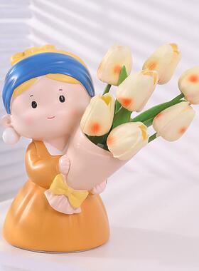 女孩新款卡通乔迁之喜摆件乔迁礼物创意客厅电视柜家居装饰品摆件