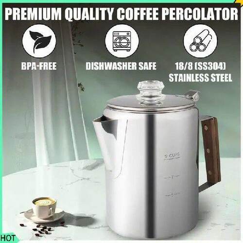 AWAH Coffee Percolators Stovetop For Camping Stainless - 图1