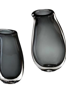 玻璃花瓶透明插花水养玄关装饰品摆件客厅创意现代简约样板间摆设