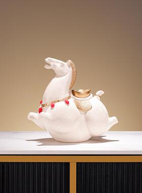 新中式马上有钱存钱罐办公室办公桌装饰摆件开业大吉生意兴隆摆件