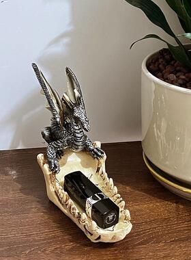 新款跨境现代简约树脂龙牙船雕塑摆件家居办公龙船收纳树脂工艺品