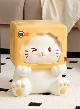 创猫咪换鞋凳摆意件户入地玄关客厅落沙发茶几凳MM7005子装饰品新