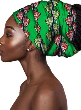 50*180 全棉非洲蜡染印花头巾民族包头巾围巾饰品African turban