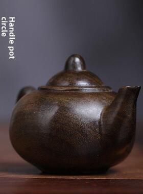 提手壶实木雕刻提手壶提手件桌面小饰品家居装饰工艺品