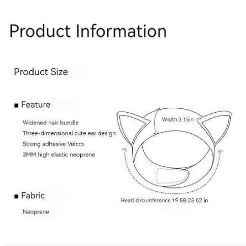 Cat Ears 3mm Neoprene Diving Headband Adjustable Dive - 图0
