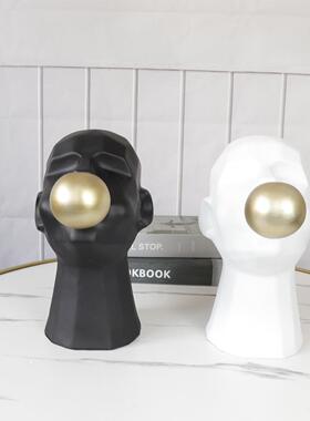 现代简约抽象人物雕塑酒店板房高间样客厅艺软术BJ00083摆件级轻