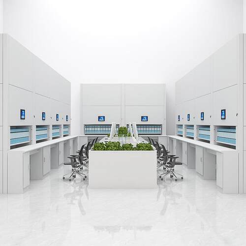 钢制回转柜档案管理文件柜联网密集回转柜可升降定位全自动选层柜 - 图0