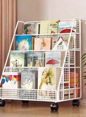 移动式书架儿童绘本收纳架桌下置物架落地万向轮家用简约学生