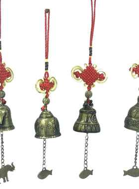 咖啡绳金属风铃门窗家居车饰铃铛挂件旅游景区古钟合金铜葫芦