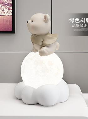 治愈系熊桌面摆件卧室床头睡眠小夜灯儿童房发光闺蜜情侣生日礼物
