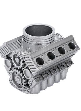 V6引擎发动机笔筒Pen Holder with V8 Engine引擎机树脂工艺摆件