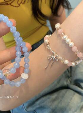 蝴蝶结双层热销串珠手链女新中式超仙甜美简约学生闺蜜手链
