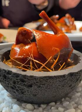 红星球碗套意境创网意仿火山石分子料装理脆店皮乳鸽67475614干冰