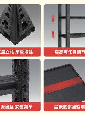 XEI阳台置物架厨房落地式家用客厅仓库杂物7层金属带轮收纳分层
