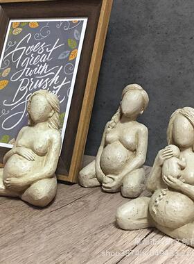 直销新款跨境热款仿泥雕妊娠三部曲家居卧室客厅餐厅桌面装饰品人