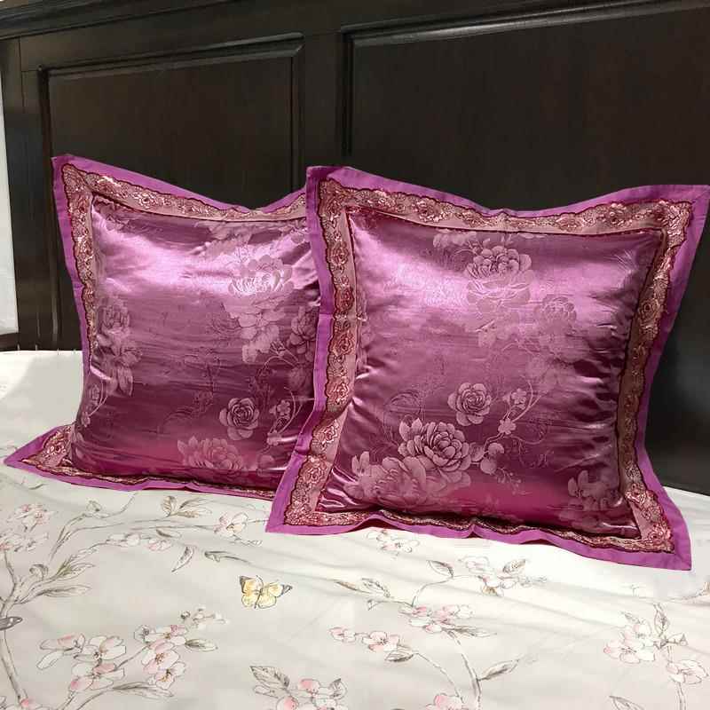 A9L欧式6060垫F7565J6T贡提花床x头靠背缎套靠套子婚庆大抱枕套方 - 图2
