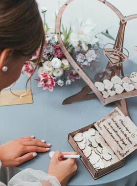 Heart Shape Transparent Wedding Guest Book Decoration