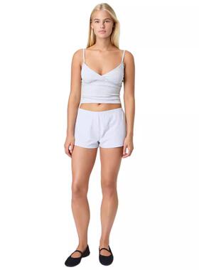 Women's elastic waist wide leg home pants with button down