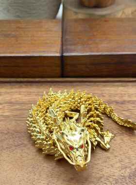 合金3D龙办公立体摆件活动家居桌面饰品中国龙手把件金属工艺品