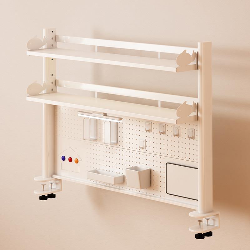 Desktop hole board full iron bookshelf children's study table storage dormitory office computer table multi-layer storage rack