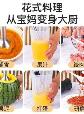 料理棒辅食机婴儿宝宝小型手持多功能家用电动研磨绞肉搅拌器碎肉