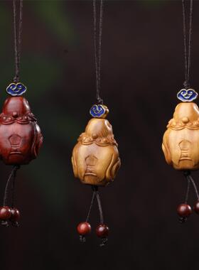 手机挂件 绿檀紫檀檀香木钥匙扣配件饰品 雕刻手把件