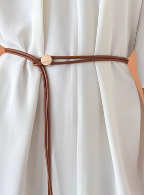 2024 New Soft Leather Rope Thin Waist Belt for Women, Summer