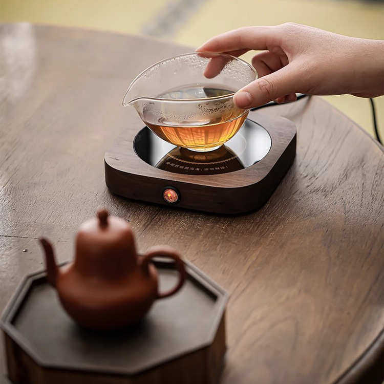 胡桃木加热器办公家用保温55度可加热底座垫智能恒温喝水茶杯,淘宝优惠券,粉丝福利购,淘宝优惠卷