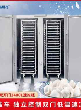 羽独柜立控制双门速创冻双推车轨容道式速冻机全不锈钢大量741冷