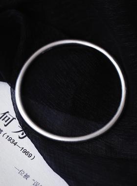 高档999银手足古法承手镯 磨砂款镯 克价亲们自己对比 传女款纯银