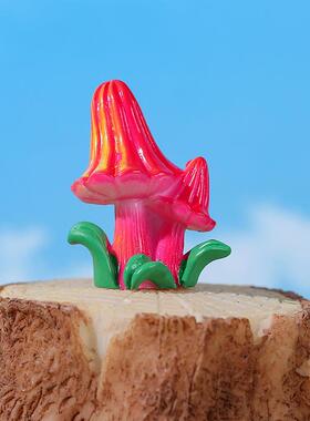 苔藓微景观创意仿真彩色蘑菇多肉盆栽园艺造景装饰品配件迷你小摆