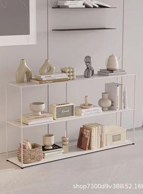 北欧铁艺玄关桌案台沙发后置物架落地多层简约隔板收纳架