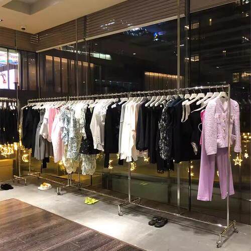 服装店展示架落地式不锈钢挂衣服架子男女装店铺专用货架陈列道具 - 图3