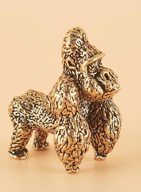 中式古典黄铜大猩猩铜摆件把玩件茶宠书房镇纸实心纯铜复古小摆件